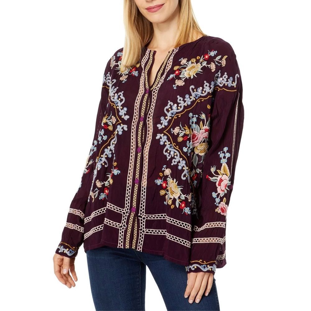 Johnny Was Carmen Button-Up Blouse in Jam, NWT, Size L - Picture 3 of 16